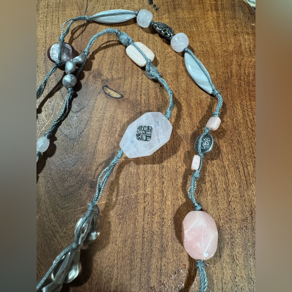Silpada Pink and Silver Gemstone Necklace